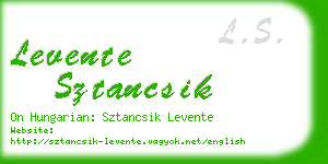 levente sztancsik business card